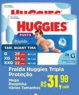 Supermercados Mateus Fralda Huggies Tripla Proteção oferta