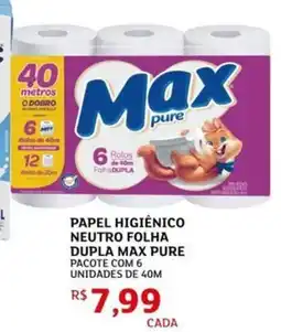 Assaí Atacadista Papel higiênico neutro folha dupla max pure oferta