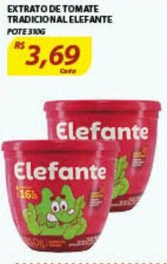Assaí Atacadista extrato De tomate Tradicional Elefante 310g oferta