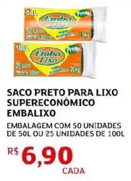 Assaí Atacadista Saco preto para lixo supereconômico embalixo oferta