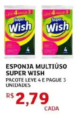Assaí Atacadista Esponja multiúso super wish oferta