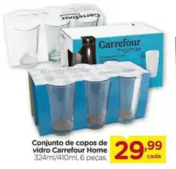 Carrefour Conjunto de copos de vidro Carrefour Home oferta
