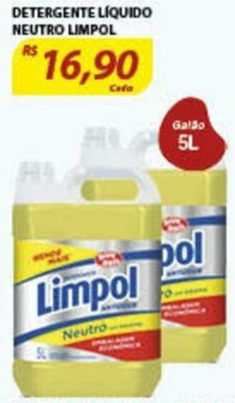 Assaí Atacadista Detergente Liquido Neutro Limpol 5L oferta
