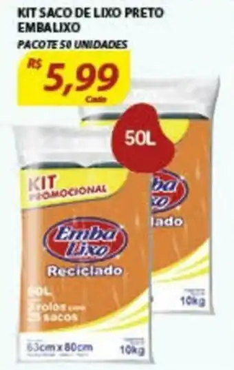 Assaí Atacadista Kit Saco de Lixo Preto Embalixo 50L oferta