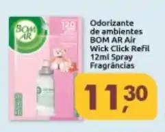 Supermercados Nori Odorizante de ambientes BOM AR Air Wick Click Refil Spray Fragrâncias oferta