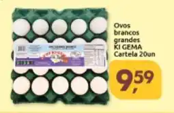 Supermercados Nori Ovos brancos grandes KI GEMA Cartela 20un oferta