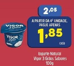 Iogurte Natural Vigor 3 Graos sabores 100g