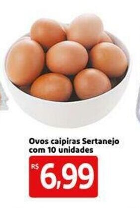 Extra Supermercado Ovos Caipiras Sertanejo com 10 unidades oferta