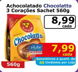 Mialich Supermercados Achocolatado Chocolatto 3 Corações Sachet oferta