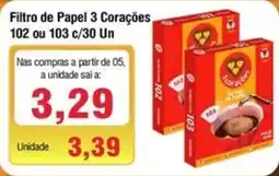 Spani Atacadista Filtro de Papel 3 Corações 102 ou 103 oferta