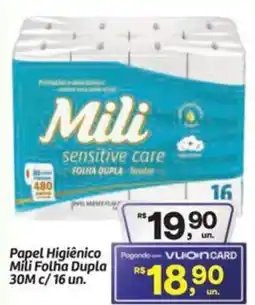 Fort Atacadista Papel Higiênico Mili Folha Dupla 30M oferta