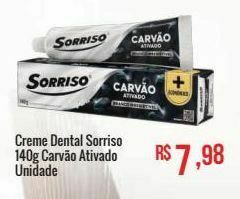 Mart Minas Creme dental sorriso 140g carvão ativado oferta