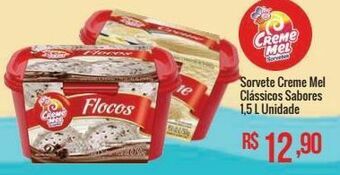 Sorvete creme mel clássicos sabores 1,5 l
