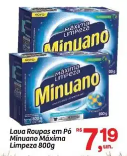 Fort Atacadista Lava Roupas em Lava Roupas em Pó R$1 Minuano Máxima Limpeza 800g Minuano Máxima Limpeza oferta