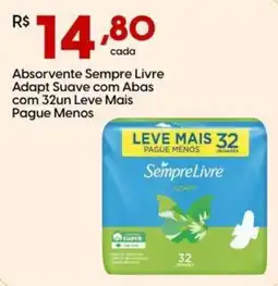Supper Rissul Absorvente Sempre Livre Adapt Suave com Abas com 32un oferta
