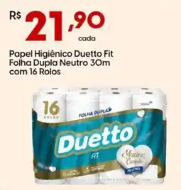Supper Rissul Papel Higiênico Duetto Fit Folha Dupla Neutro 30m oferta