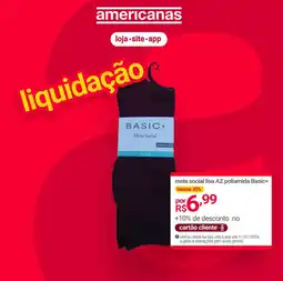 Lojas Americanas meia social lisa AZ poliamida Basic+ oferta