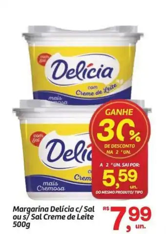 Margarina Delícia c/ Sal ou s/ Sal Creme de Leite