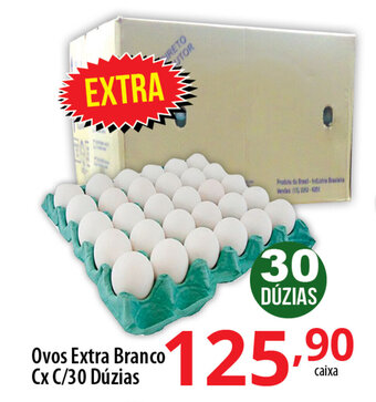 Akki Atacadista Ovos Extra Branco Cx c/30 Duzias oferta
