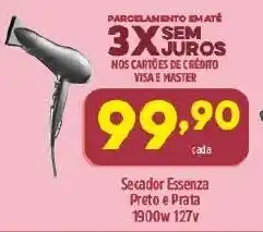 Secador Essenza Preto e Prata