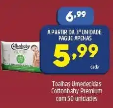 Toalhas Umedecidas Cottonbaby Premium com 50 unidades