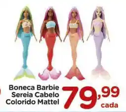 Carrefour Boneca Barbie Sereia Cabelo Colorido Mattel oferta