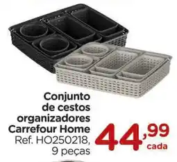 Carrefour Conjunto de cestos organizadores Carrefour Home oferta