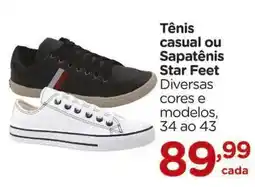 Carrefour Tênis casual ou Sapatênis Star Feet oferta