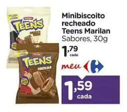 Carrefour Minibiscoito recheado Teens Marilan Sabores, oferta