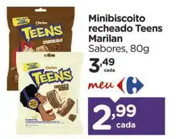 Carrefour Minibiscoito recheado Teens Marilan Sabores, oferta