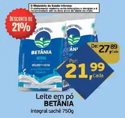 Cometa Supermercados Leite em pó BETÂNIA integral sachê oferta