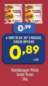 Arena Atacado Hamburguer Misto Seara Texas 56g oferta