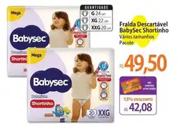 Atacadão Fralda Descartável BabySec Shortinho oferta