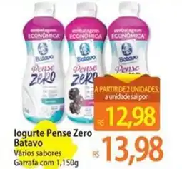 Atacadão logurte Pense Zero Batavo Vários sabores Garrafa oferta