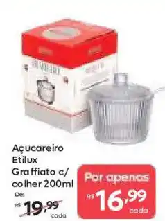 Barbosa Supermercados Açucareiro Etilux Graffiato c/ colher oferta