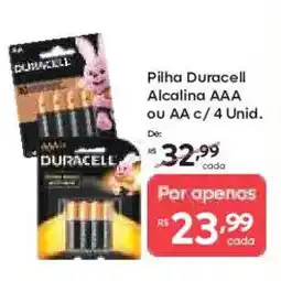 Barbosa Supermercados Pilha Duracell Alcalina AAA Ou AA c/4 Unid. oferta