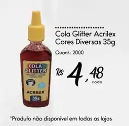 Giassi Supermercados Cola Glitter Acrilex Cores Diversas oferta