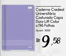 Giassi Supermercados Caderno Credeal Universitário Costurado Capa Dura Lift Color oferta