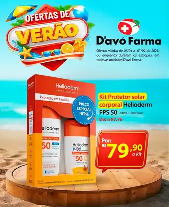 Kit Protetor solar corporal Helioderm FPS 50