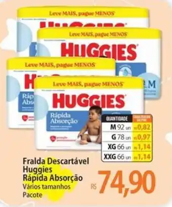 Fralda Descartável Huggies Rápida Absorção