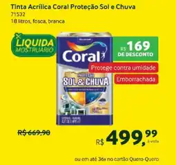 Quero Quero Tinta Acrílica Coral Proteção Sol e Chuva oferta