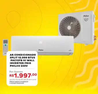 Ar condicionado split 12.000 btus pac12fb hi wall inverter frio philco 220v