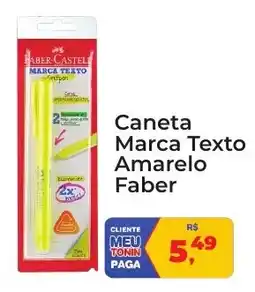 Tonin Superatacado Caneta Marca Texto Amarelo Faber oferta