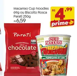 Brasão Supermercados Macarrao Cup Noodles ou Biscoito Rosca Parati oferta
