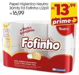 Brasão Supermercados Papel Higienico Neutro 30mts Fd Fofinho oferta
