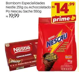 Brasão Supermercados Bombom Especialidades Nestle ou Achocolatado Po Nescau Sache oferta