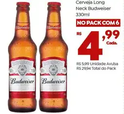 Brasão Supermercados Cerveja Long Neck Budweiser oferta
