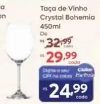 Barbosa Supermercados Taça de Vinho Crystal Bohemia oferta