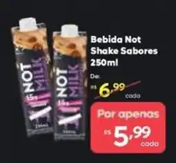 Barbosa Supermercados Bebida Not Shake Sabores oferta