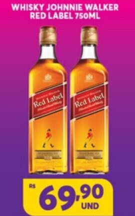 Atacadão Centro Sul Whisky Johnnie Walker Red Label 750ml oferta